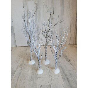 Dept 56 white bare branch Winter tree Village accessory xmas set